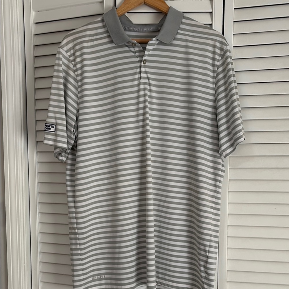 Nike Striped Gray Polo Shirt